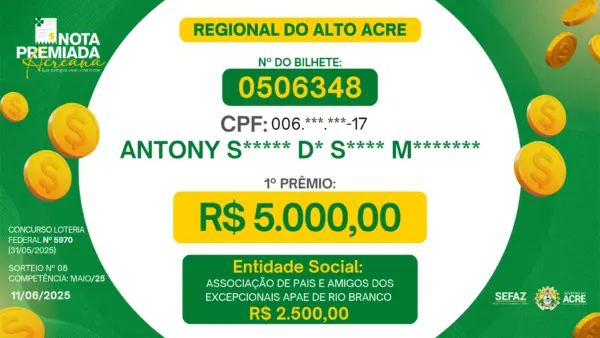 Governo sorteia mais 15 ganhadores da Nota Premiada; veja os nomes