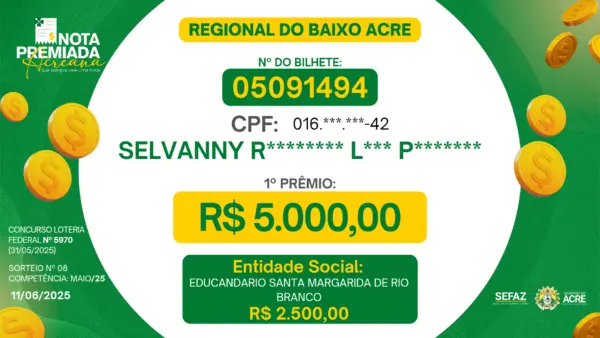 Governo sorteia mais 15 ganhadores da Nota Premiada; veja os nomes