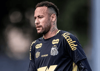 Neymar durante treino do Santos • Foto: Raul Baretta/ Santos FC