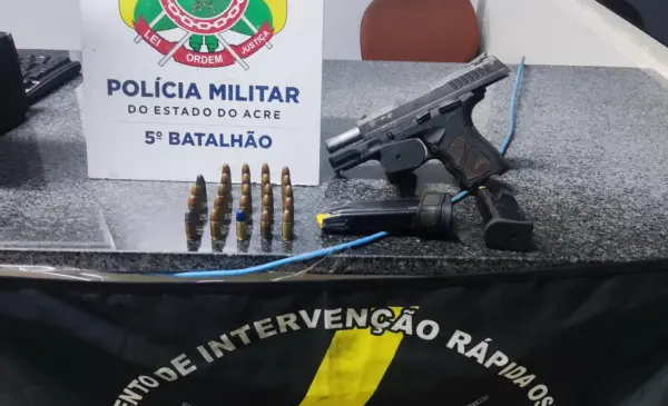 Foragido é preso com arma e munições após denúncias de tiros no Acre