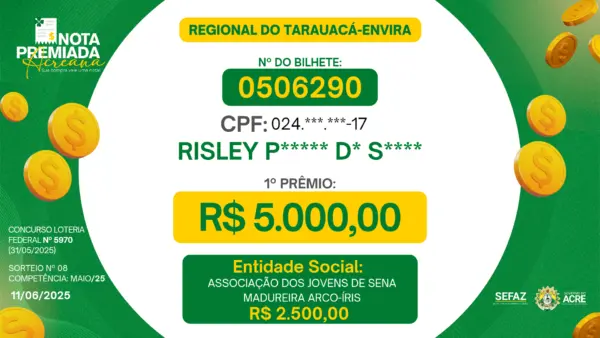 Governo sorteia mais 15 ganhadores da Nota Premiada; veja os nomes