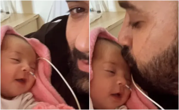 Caso Aurora Maria: pai celebra melhora da recém-nascida e posta vídeo com a bebê nos braços
