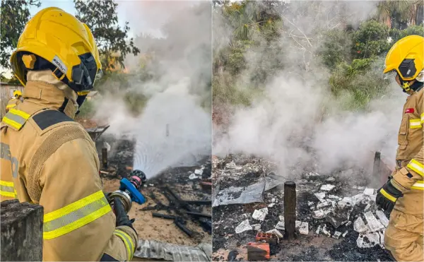 Incêndio destrói casa no interior do Acre e bombeiros são acionados