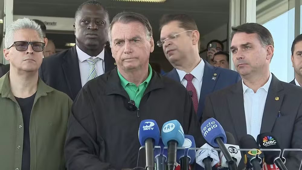 O ex-presidente Jair Bolsonaro durante entrevista no Senado — Foto: Reprodução/TV Globo