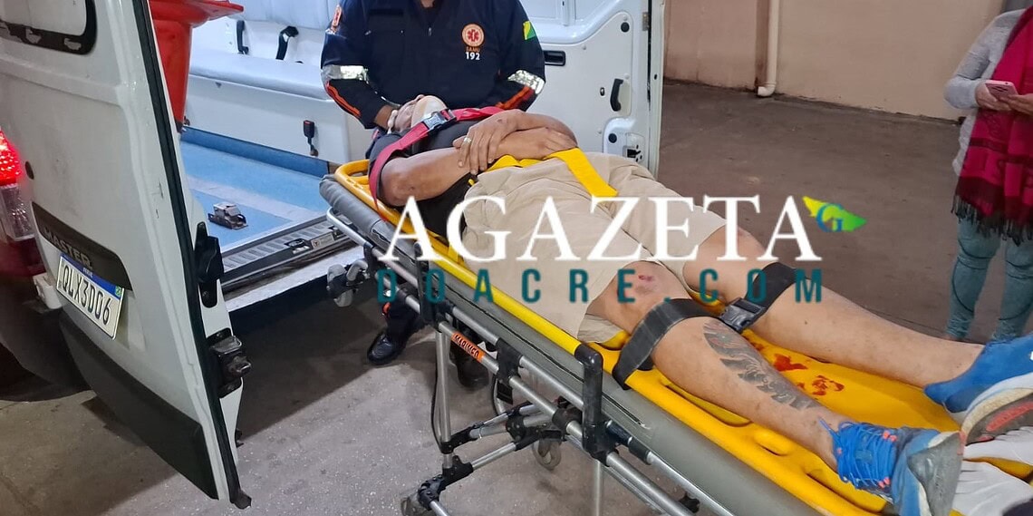 Ciclista fica ferido após bater na traseira de motocicleta em cruzamento de Rio Branco
