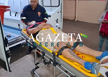Ciclista fica ferido após bater na traseira de motocicleta em cruzamento de Rio Branco