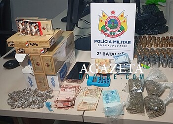 Casal é preso por tráfico na Cidade do Povo com drogas, câmera de segurança e quase R$ 600 em moedas