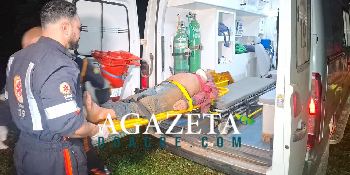 Homem de 58 anos cai de moto em ponte improvisada e é levado ao PS em Rio Branco
