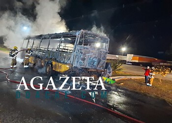 Ônibus escolar que levava grupo de quadrilha junina pega fogo na AC-40, em Rio Branco