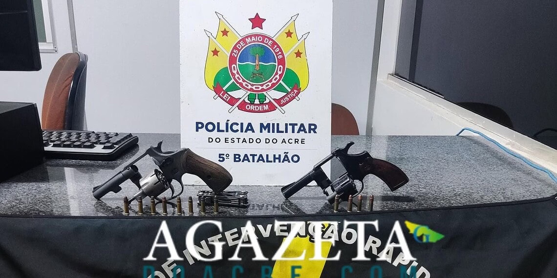 Dois homens são presos com armas de fogo durante patrulhamento da PM no Acre