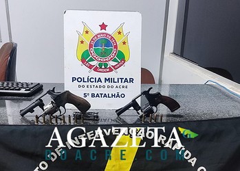 Dois homens são presos com armas de fogo durante patrulhamento da PM no Acre