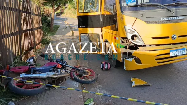 Assaltantes batem em ônibus escolar durante fuga em Rio Branco e acabam detidos