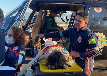 Ciopaer realiza resgate aeromédico de criança em estado grave em Brasileia. Foto: Dhárcules Pinheiro/ Ascom Sejusp