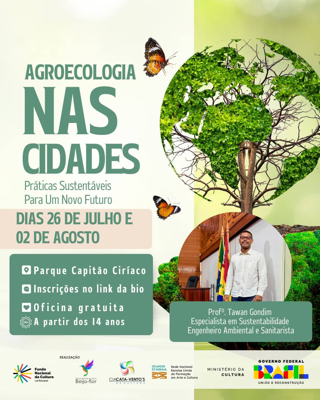 Oficina gratuita ensina práticas sustentáveis para jovens e adultos em Rio Branco