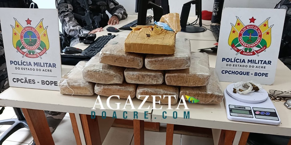 Homem é preso com mais de 10 quilos de maconha após perseguição e operação em Rio Branco