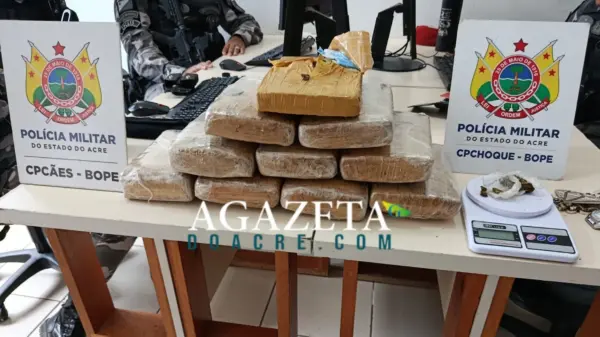 Homem é preso com mais de 10 quilos de maconha após perseguição e operação em Rio Branco