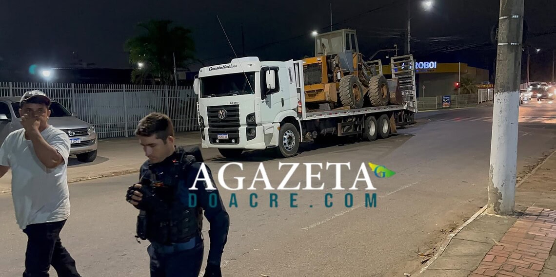 Homens são presos ao tentar furtar retroescavadeira avaliada em R$ 140 mil na zona rural de Rio Branco