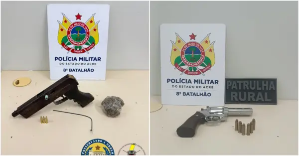 Polícia Militar apreende duas armas de fogo em operações distintas no interior do Acre