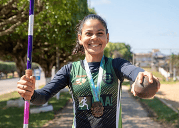 Acreanas Jocilene Chaves e Manuela Moreira garantiram medalhas no 49º Troféu Norte-Nordeste. Foto: Alice Leão/Secom