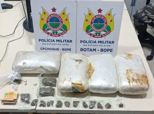 Homem é preso com quase cinco quilos de skunk durante abordagem em Rio Branco