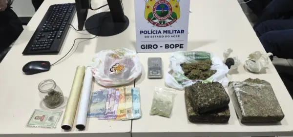 Homem é preso com drogas em apartamento no bairro Estação Experimental, em Rio Branco