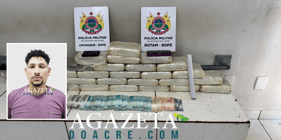 Homem é preso com mais de 28kg de maconha durante ação policial em Rio Branco