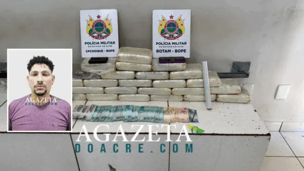 Homem é preso com mais de 28kg de maconha durante ação policial em Rio Branco