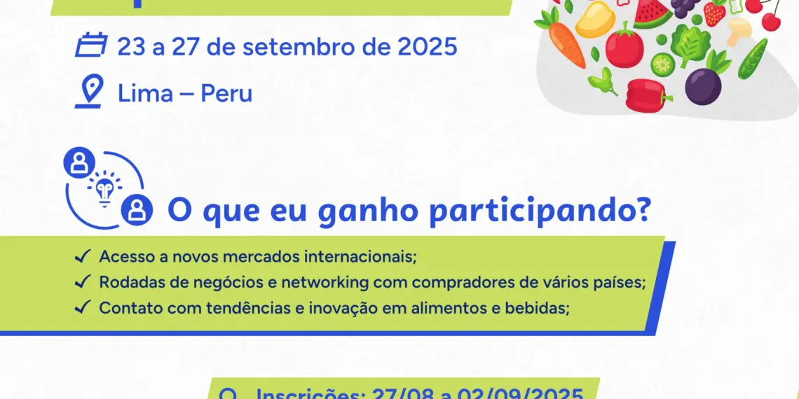 Sebrae irá selecionar empresas para participarem da Expoalimentaria, no Peru