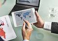 Business people working on data project