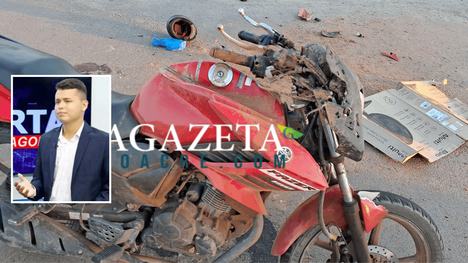 Jornalista fica gravemente ferido após colisão entre moto e ônibus escolar na BR-364
