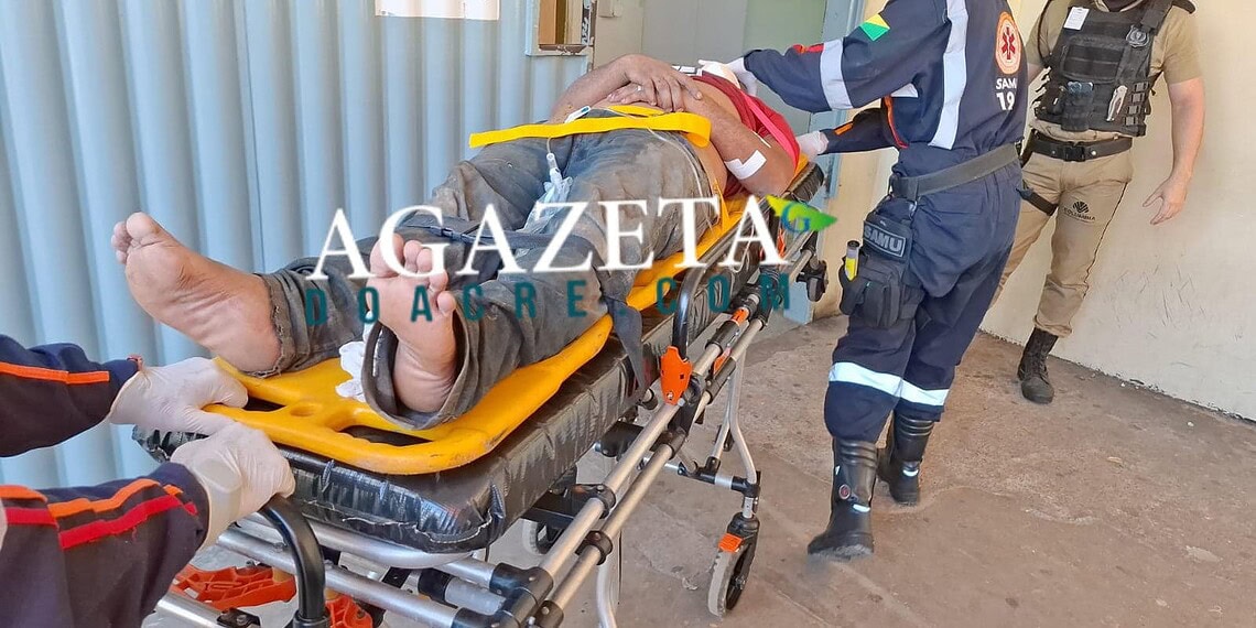 Trabalhador cai de quase 6 metros durante reforma de galpão em Rio Branco e é levado ao PS