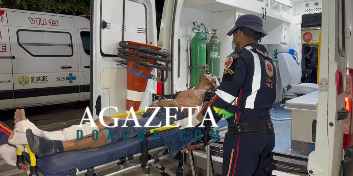 Homem sofre ataque brutal no Preventório e é hospitalizado com fratura exposta em Rio Branco