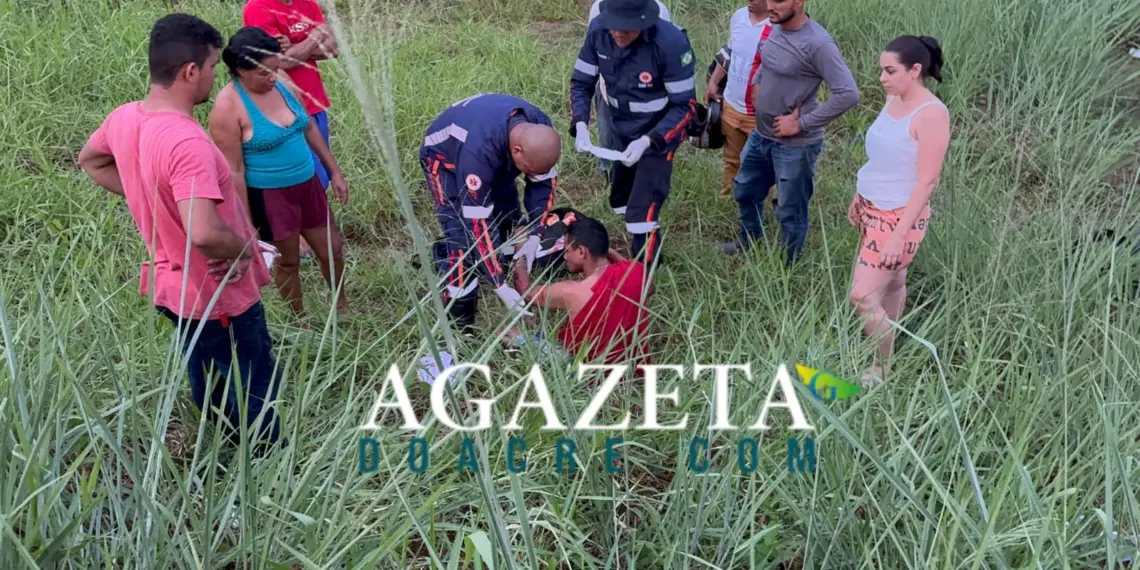Motociclista sofre fratura exposta após acidente em cruzamento de Rio Branco