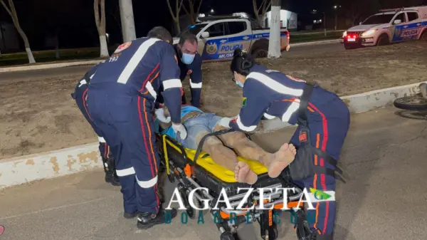 Motociclista se envolve em grave acidente na Amadeo Barbosa e é encaminhado ao PS
