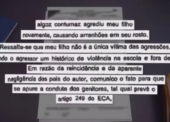 Boletim de ocorrência que pai de menino registrou contra criança de 2 anos. — Foto: TV Globo/Reprodução