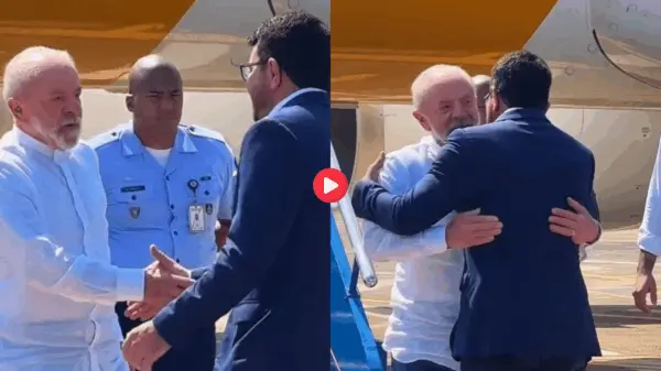 Gladson recepciona presidente Lula no aeroporto de Rio Branco; veja vídeo