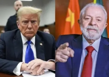 "O Trump fez uma insensatez com o Brasil porque nós somos parceiros americanos há 201 anos. Não é de hoje, são 201 anos de relação diplomática", destacou o petista - (crédito: Seth Wenig/AFP e Ricardo Stuckert/PR)