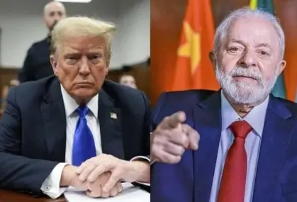 "O Trump fez uma insensatez com o Brasil porque nós somos parceiros americanos há 201 anos. Não é de hoje, são 201 anos de relação diplomática", destacou o petista - (crédito: Seth Wenig/AFP e Ricardo Stuckert/PR)