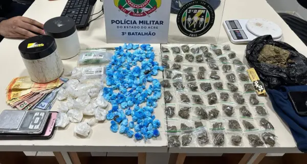 Homem é preso em Rio Branco com drogas e materiais para tráfico