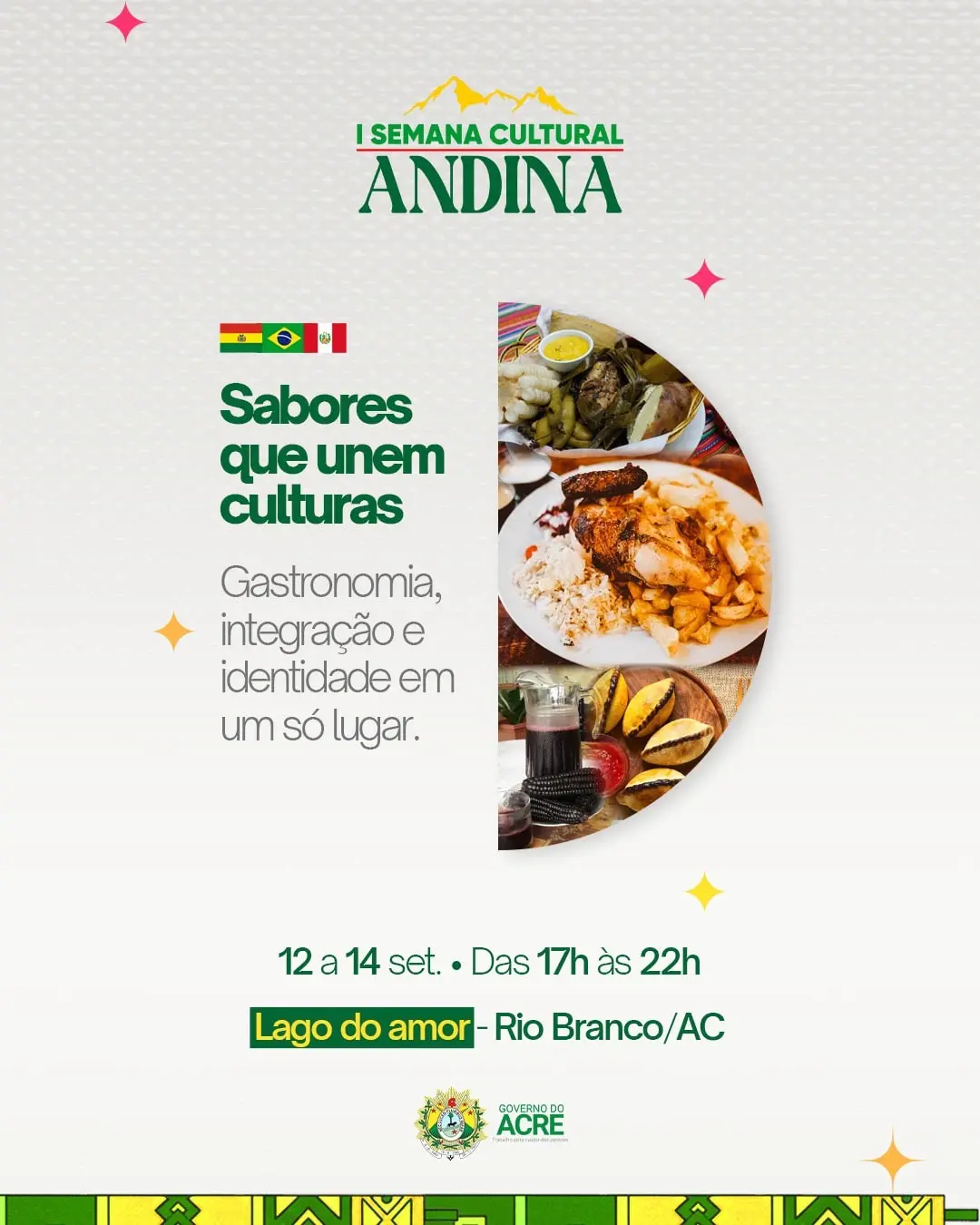 Primeira Semana Cultural Andina inicia nesta sexta-feira no Lago do Amor
