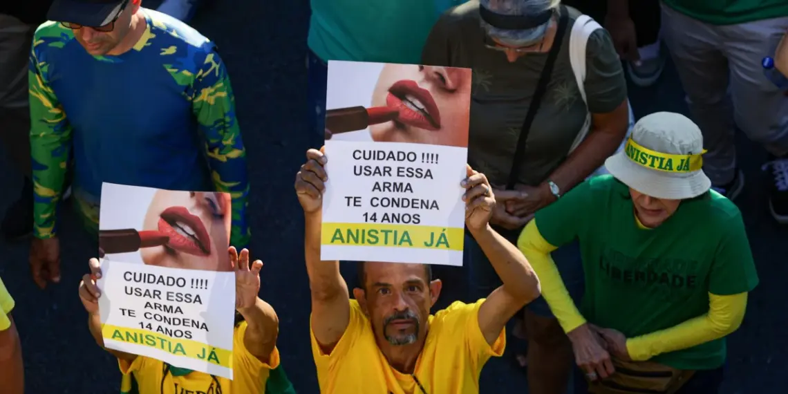 Caminhada pela Anistia deve reunir apoiadores em Brasília para pressionar por mudanças no projeto de lei do 8 de Janeiro (Foto: Vinícius Schmidt/Metrópoles)