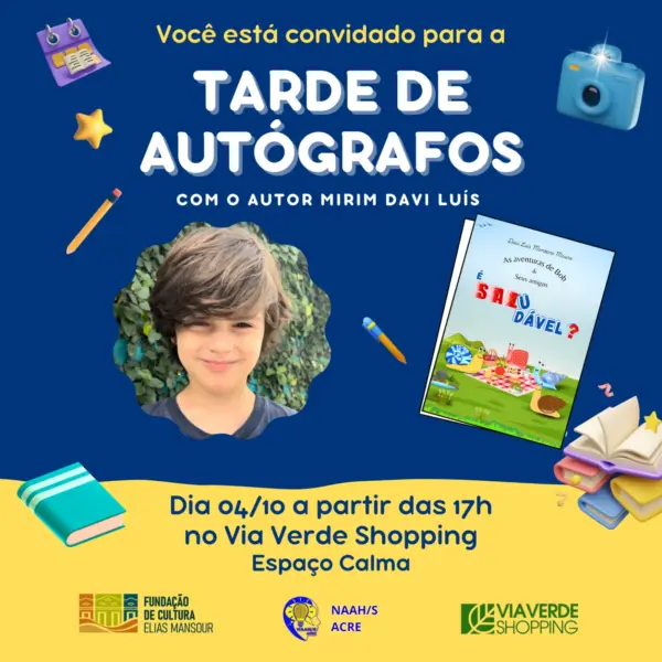 Aos 7 anos, menino autista estreia livro sobre amizade e comida saudável