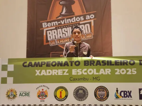 Acreano de 12 anos conquista pódio no Campeonato Brasileiro de Xadrez Escolar