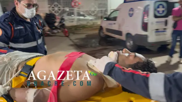Acidente deixa motociclista ferido após colisão contra poste em Rio Branco