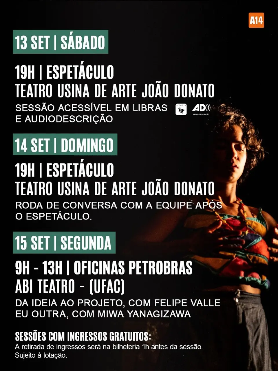 ‘Eu Capitu’: espetáculo chega à capital acreana para provocar reflexões pelo olhar feminino no teatro