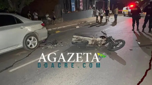 Motociclista morre após acidente na Avenida Antônio da Rocha Viana, em Rio Branco