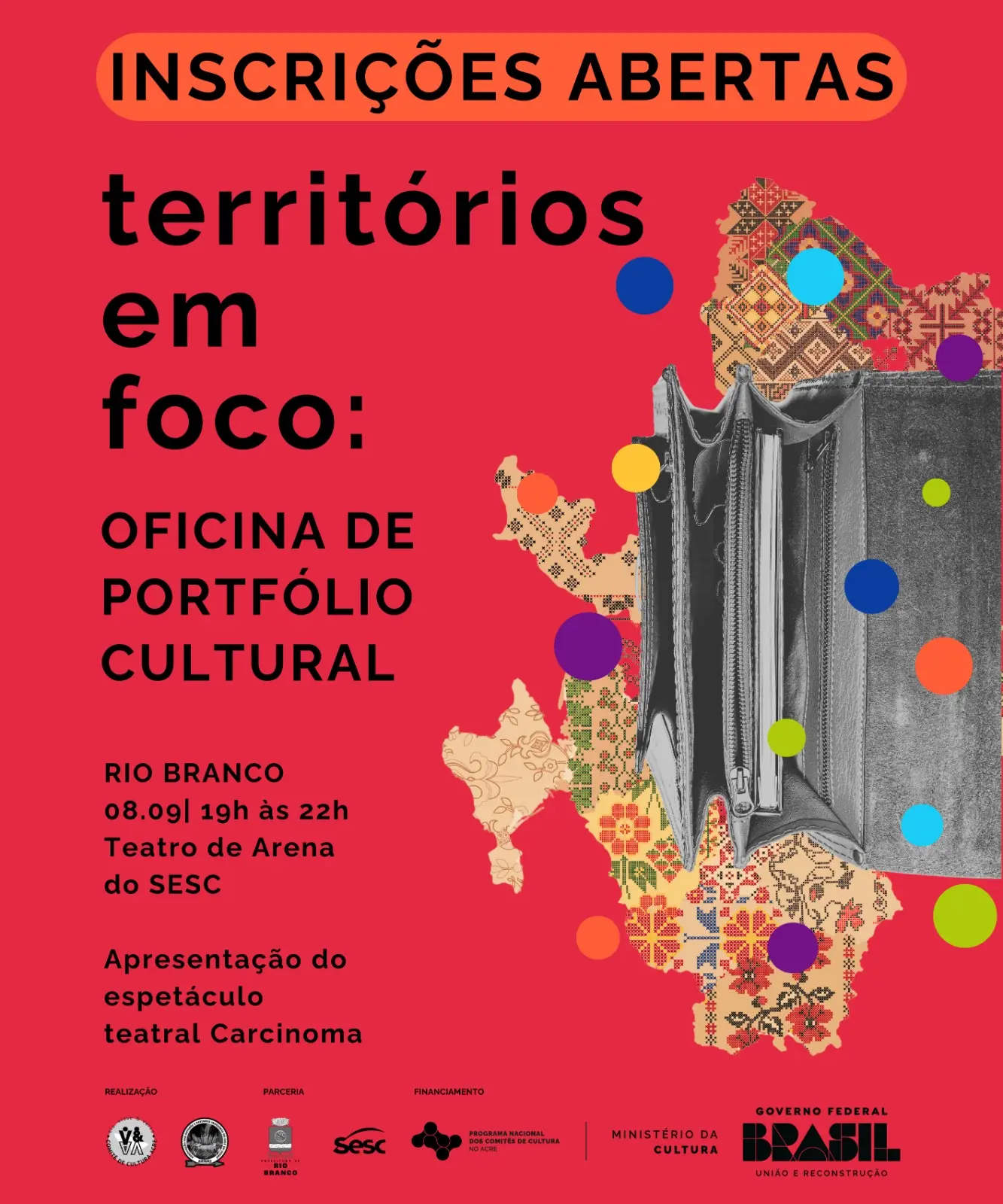 Rio Branco recebe ‘Oficina de Portfólio Cultural’ e espetáculo ‘Carcinoma’ nesta segunda-feira