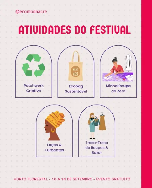 Acre Moda Revolução promove encontro de 5 dias no Horto Florestal em Rio Branco