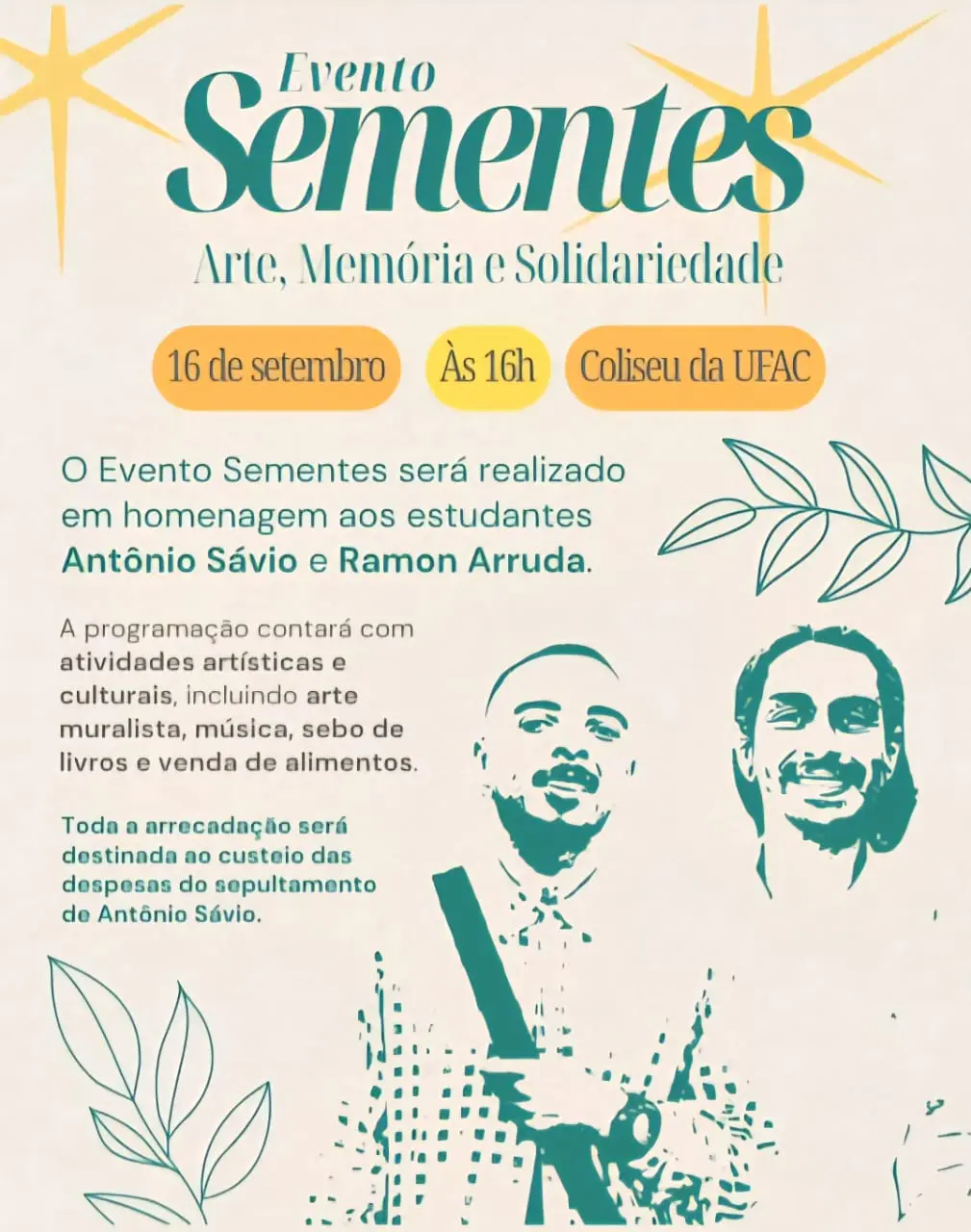 Luto na Ufac: evento cultural celebra memória de Sávio e Ramon, mortos este ano