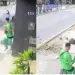 Agente de limpeza escapa de atropelamento em Aracaju (SE) — Foto: Arquivo pessoal
